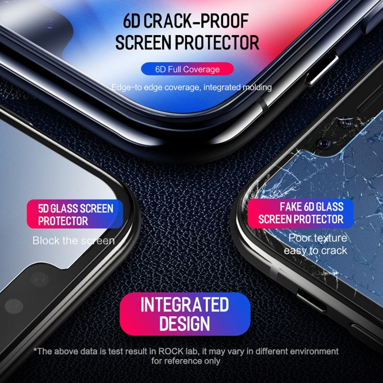 For iPhone 11 / XR ROCK 0.26mm 9H 6D Curved Surface HD Full Screen Tempered Glass Film(Transparent)