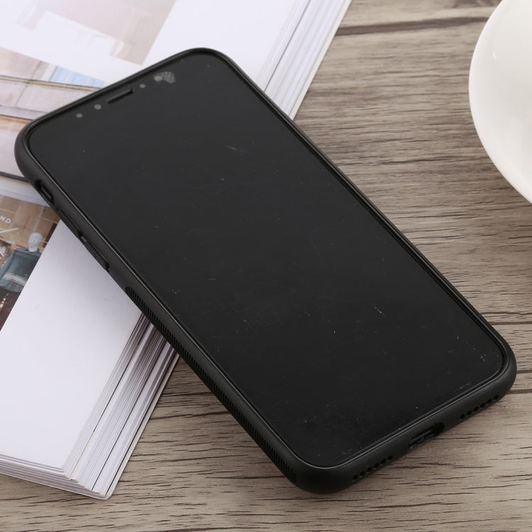 For iPhone XR Glittery Powder PC + TPU Protective Case with Holder & Grip(Black)