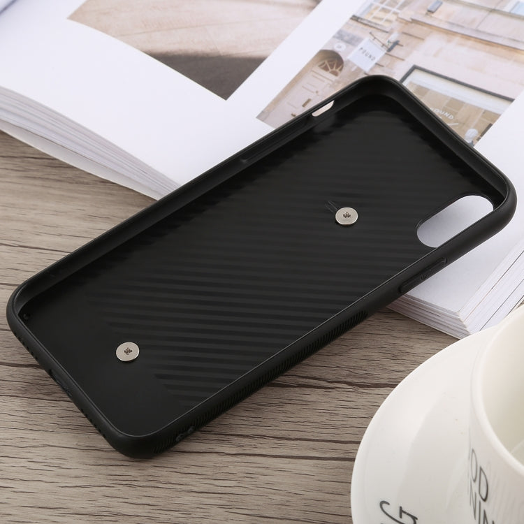 For iPhone XR Glittery Powder PC + TPU Protective Case with Holder & Grip(Black)