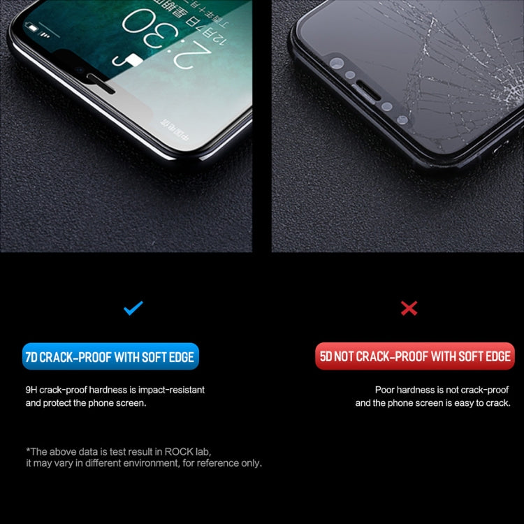For iPhone 11 / XR ROCK 0.23mm Soft Edge 7D Curved Surface Full Screen Tempered Glass Film(Transparent)