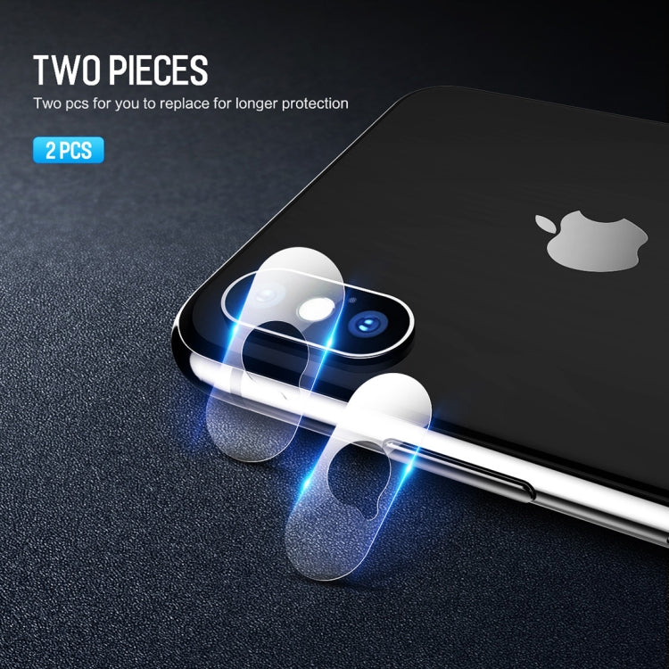 For iPhone XR 2pcs ROCK 0.15mm Rear Camera Lens Soft Tempered Glass Film