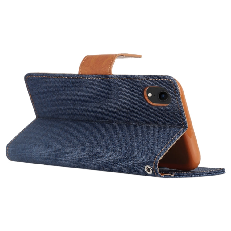 For iPhone XR GOOSPERY CANVAS DIARY Denim Texture Horizontal Flip Leather Case with Holder & Card Slots & Wallet