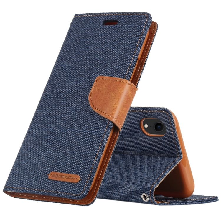 For iPhone XR GOOSPERY CANVAS DIARY Denim Texture Horizontal Flip Leather Case with Holder & Card Slots & Wallet