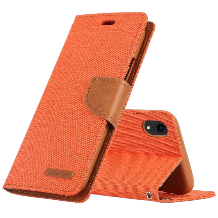 For iPhone XR GOOSPERY CANVAS DIARY Denim Texture Horizontal Flip Leather Case with Holder & Card Slots & Wallet