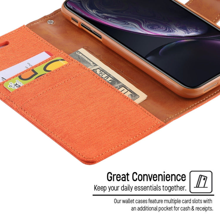 For iPhone XR GOOSPERY CANVAS DIARY Denim Texture Horizontal Flip Leather Case with Holder & Card Slots & Wallet