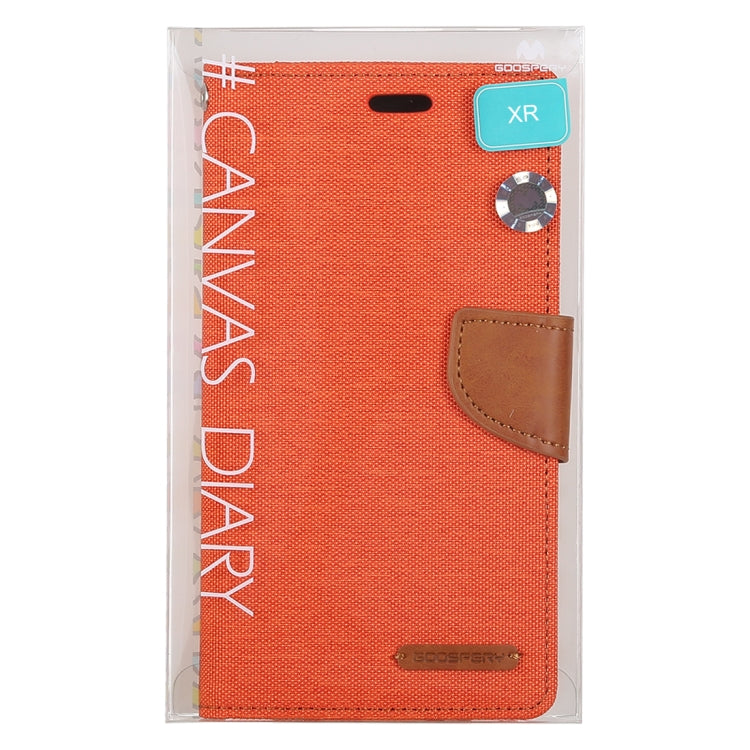 For iPhone XR GOOSPERY CANVAS DIARY Denim Texture Horizontal Flip Leather Case with Holder & Card Slots & Wallet