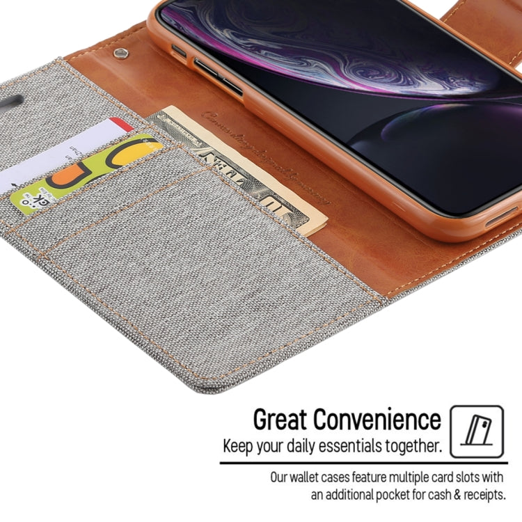 For iPhone XR GOOSPERY CANVAS DIARY Denim Texture Horizontal Flip Leather Case with Holder & Card Slots & Wallet