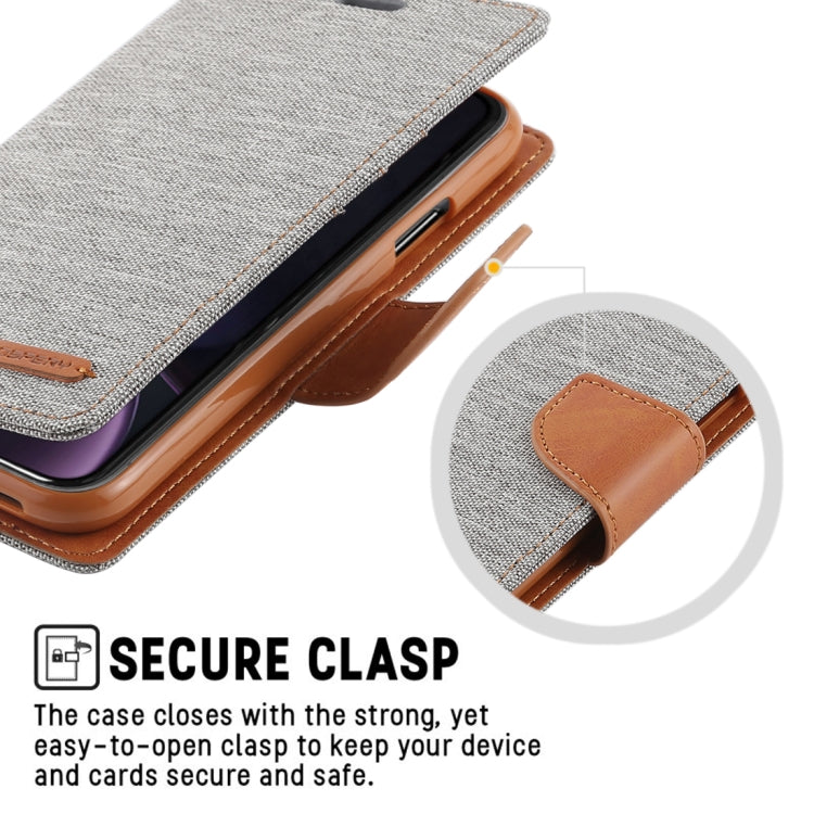 For iPhone XR GOOSPERY CANVAS DIARY Denim Texture Horizontal Flip Leather Case with Holder & Card Slots & Wallet