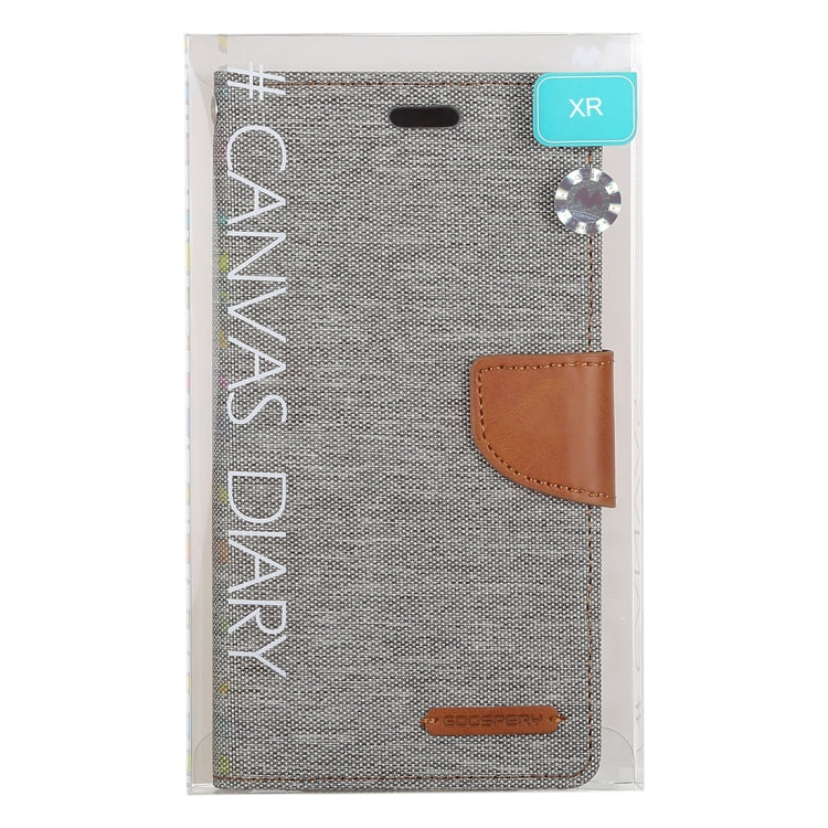 For iPhone XR GOOSPERY CANVAS DIARY Denim Texture Horizontal Flip Leather Case with Holder & Card Slots & Wallet