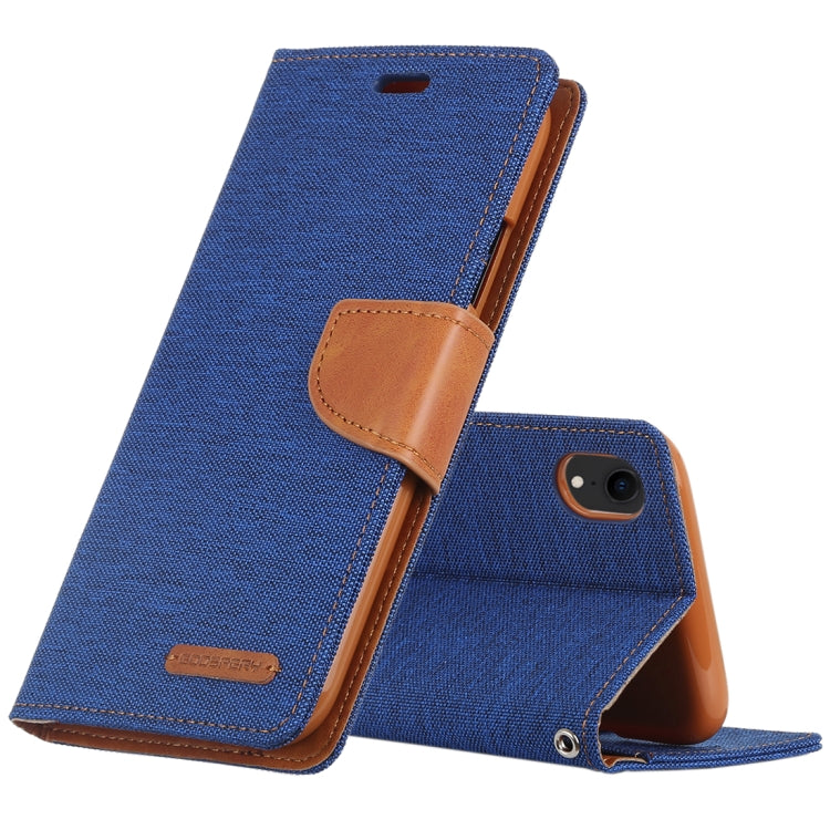 For iPhone XR GOOSPERY CANVAS DIARY Denim Texture Horizontal Flip Leather Case with Holder & Card Slots & Wallet