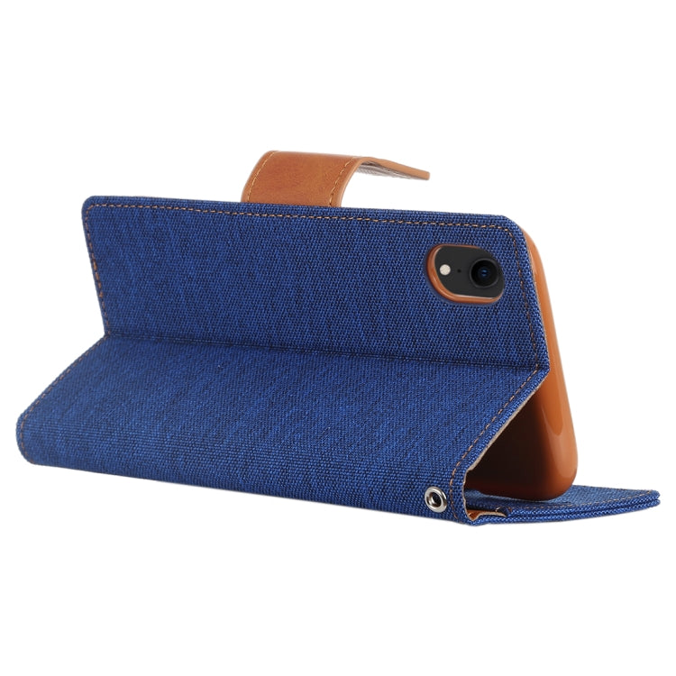 For iPhone XR GOOSPERY CANVAS DIARY Denim Texture Horizontal Flip Leather Case with Holder & Card Slots & Wallet