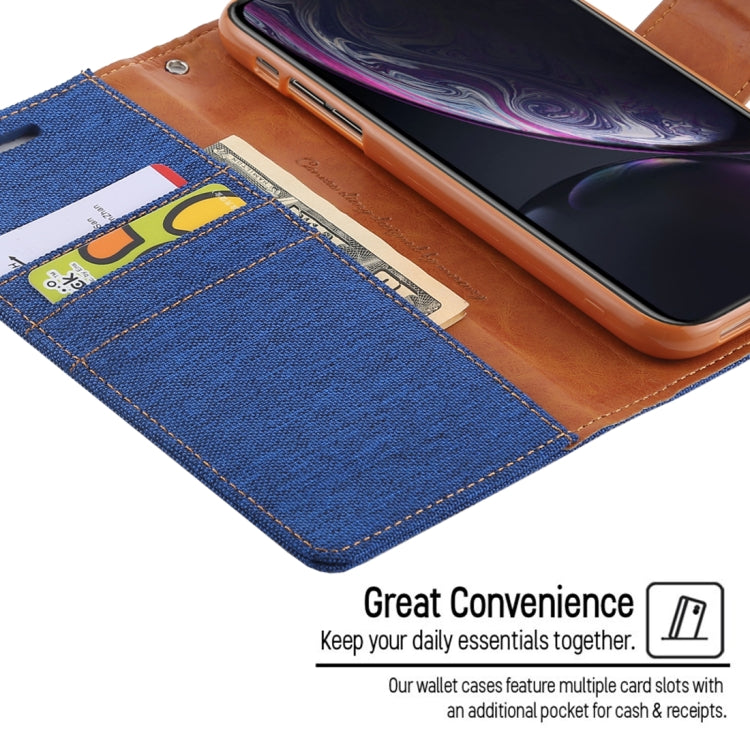 For iPhone XR GOOSPERY CANVAS DIARY Denim Texture Horizontal Flip Leather Case with Holder & Card Slots & Wallet