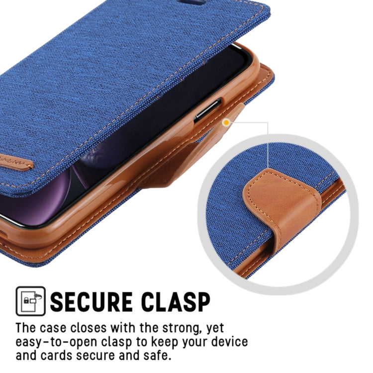 For iPhone XR GOOSPERY CANVAS DIARY Denim Texture Horizontal Flip Leather Case with Holder & Card Slots & Wallet