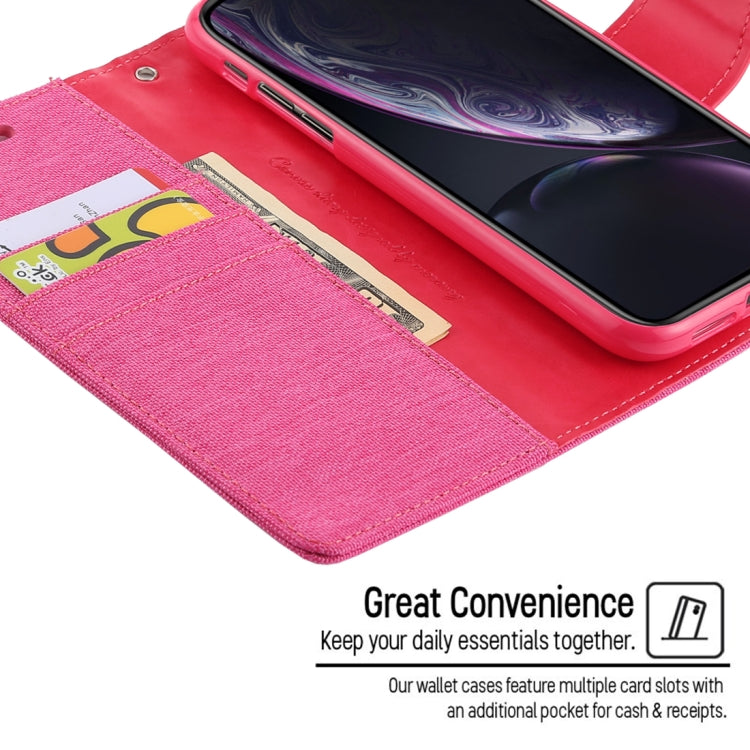 For iPhone XR GOOSPERY CANVAS DIARY Denim Texture Horizontal Flip Leather Case with Holder & Card Slots & Wallet