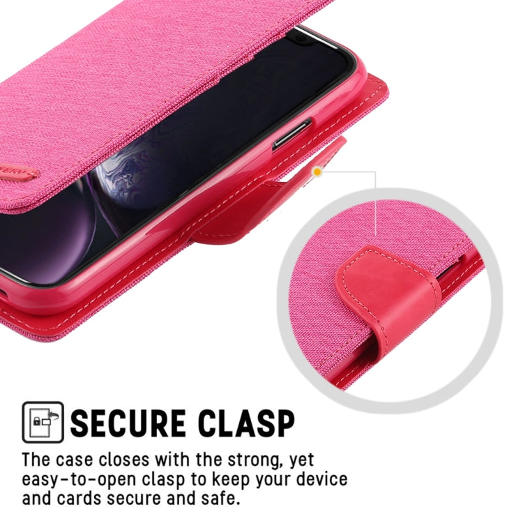 For iPhone XR GOOSPERY CANVAS DIARY Denim Texture Horizontal Flip Leather Case with Holder & Card Slots & Wallet