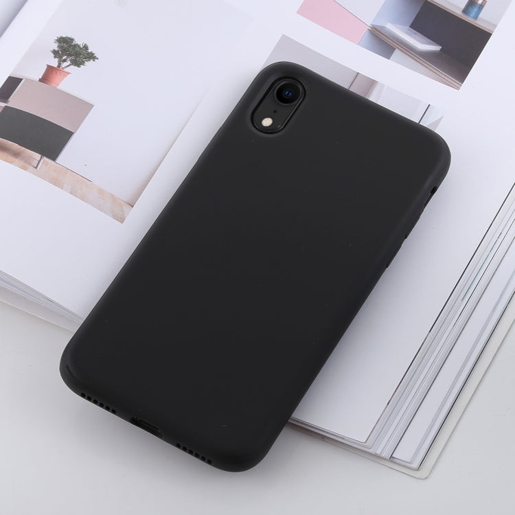 For iPhone XR Shockproof Solid Color Liquid Silicone Feel TPU Case