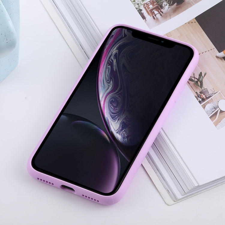 For iPhone XR Shockproof Solid Color Liquid Silicone Feel TPU Case