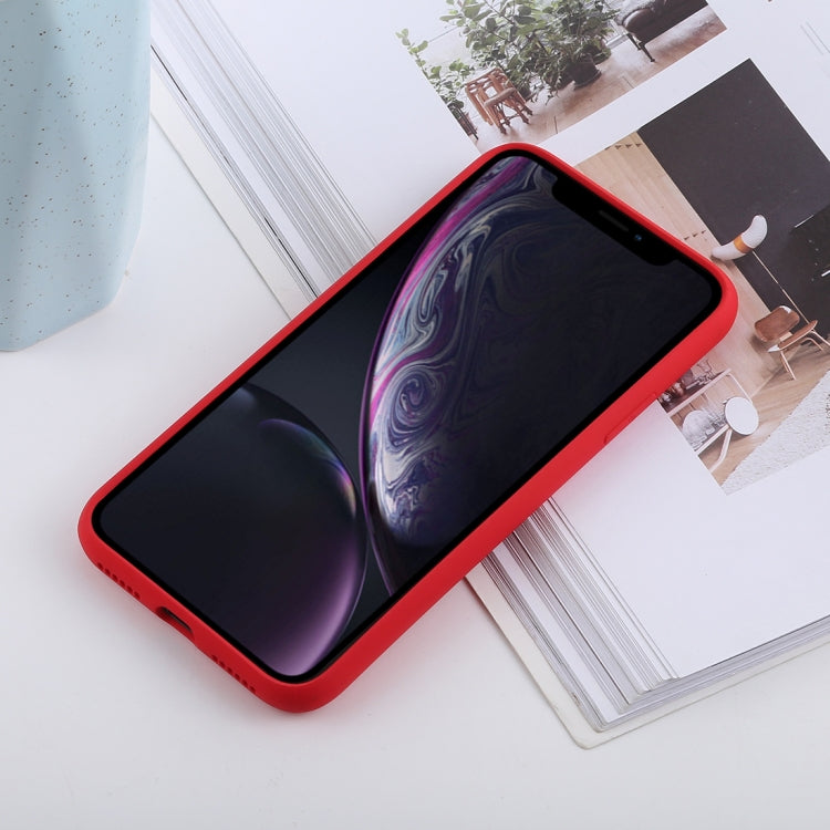 For iPhone XR Shockproof Solid Color Liquid Silicone Feel TPU Case