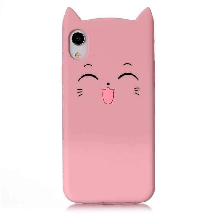 For iPhone XR Cheshire Cat Pattern Silicone Protective Case (Pink)