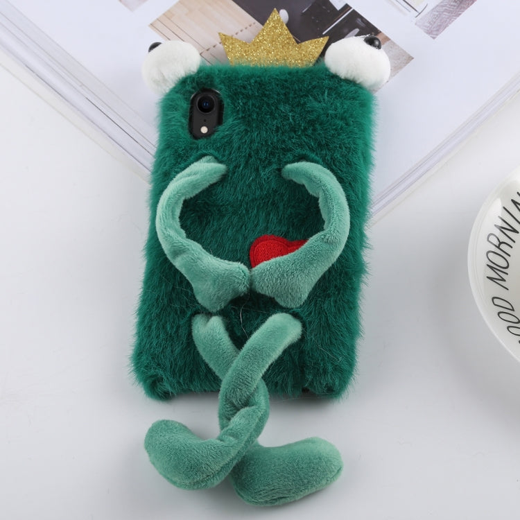 For iPhone XR Frog Prince Shape Villus TPU Case
