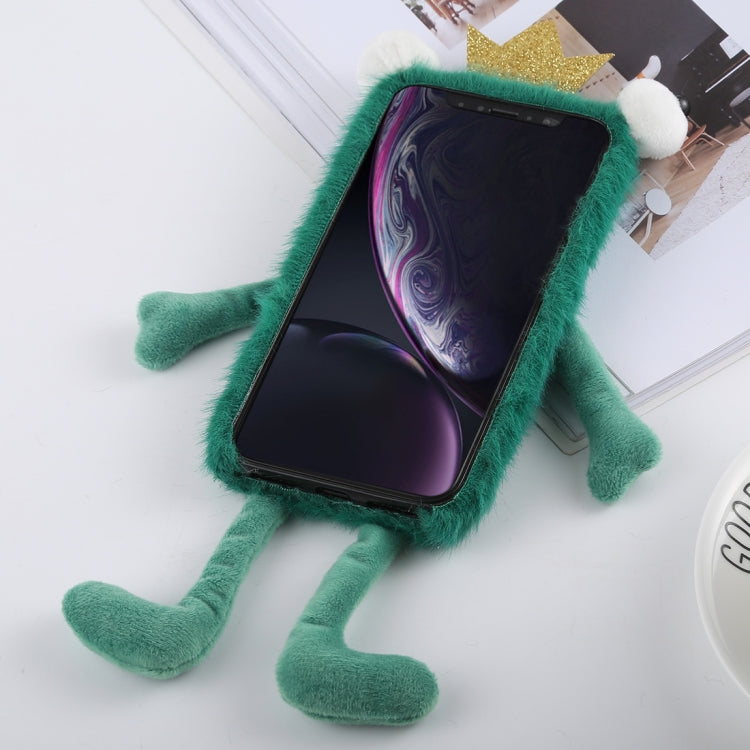 For iPhone XR Frog Prince Shape Villus TPU Case