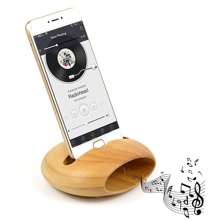 Mobile Phone Round Shape Loudspeaker Holder Sound Amplifier Bracket Bamboo Desktop Stand Support