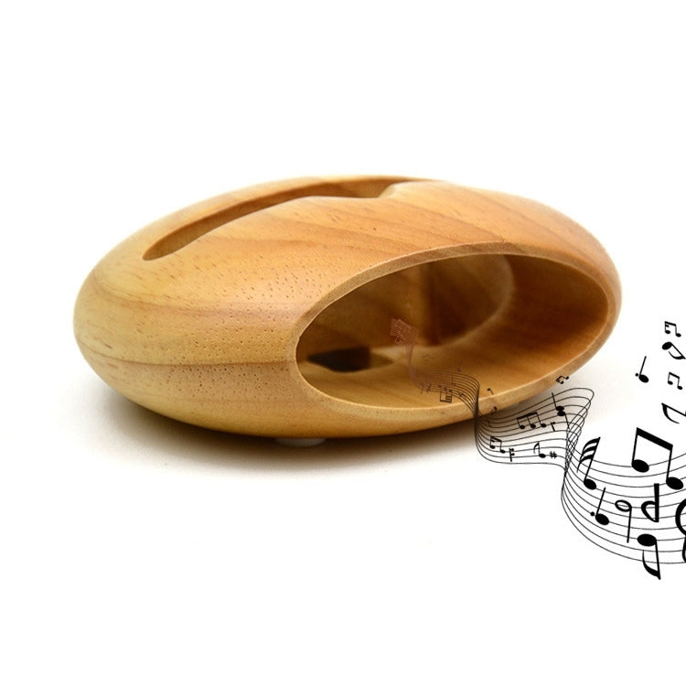 Mobile Phone Round Shape Loudspeaker Holder Sound Amplifier Bracket Bamboo Desktop Stand Support