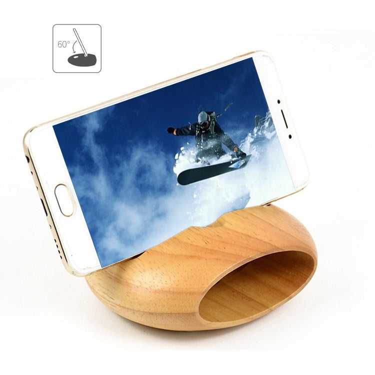 Mobile Phone Round Shape Loudspeaker Holder Sound Amplifier Bracket Bamboo Desktop Stand Support