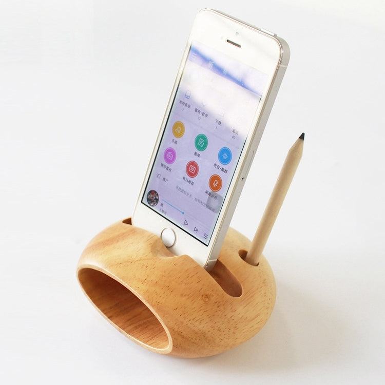 Mobile Phone Round Shape Loudspeaker Holder Sound Amplifier Bracket Bamboo Desktop Stand Support