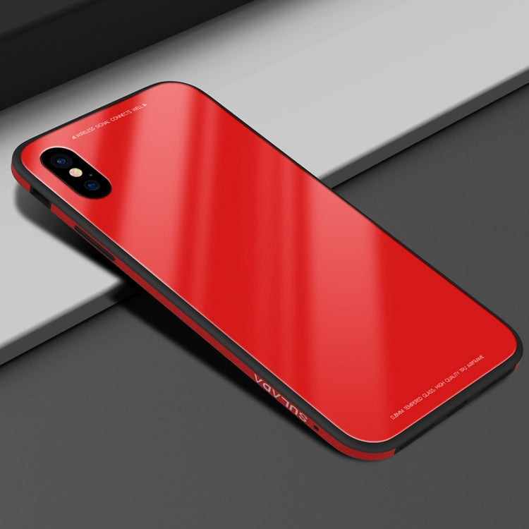 For iPhone XR SULADA Metal Frame Toughened Glass Case