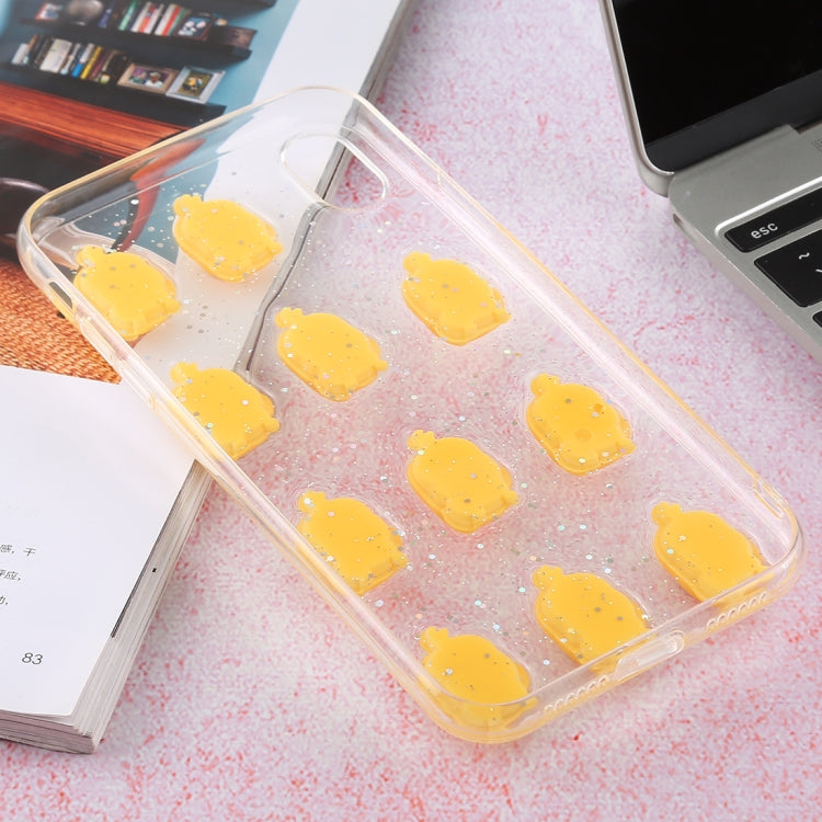 For iPhone XR 3D Glue Web Celebrity Yellow Duck PC + TPU Protective Case