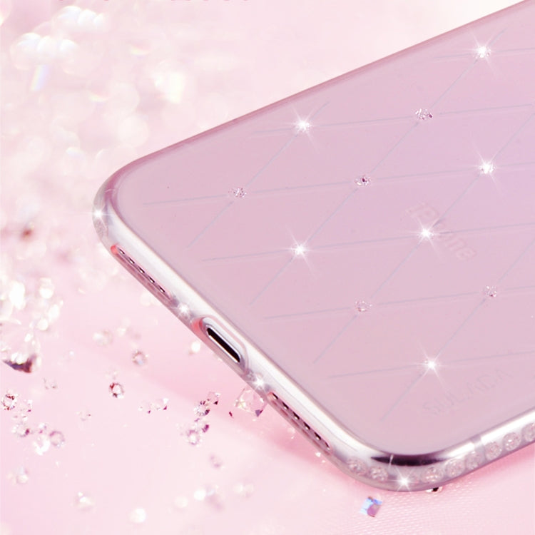 For iPhone XR SULADA Rhombic Texture Diamond TPU Case