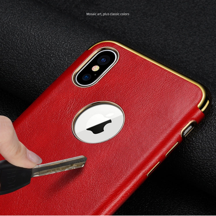 For iPhone XR SULADA Plating Edge TPU + Leather Magnetic Protective Case