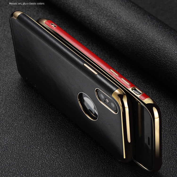 For iPhone XR SULADA Plating Edge TPU + Leather Magnetic Protective Case