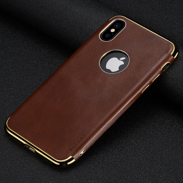 For iPhone XR SULADA Plating Edge TPU + Leather Magnetic Protective Case