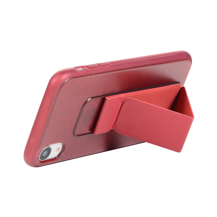 For iPhone XR Full Coverage Shockproof Case with Holder (Red)