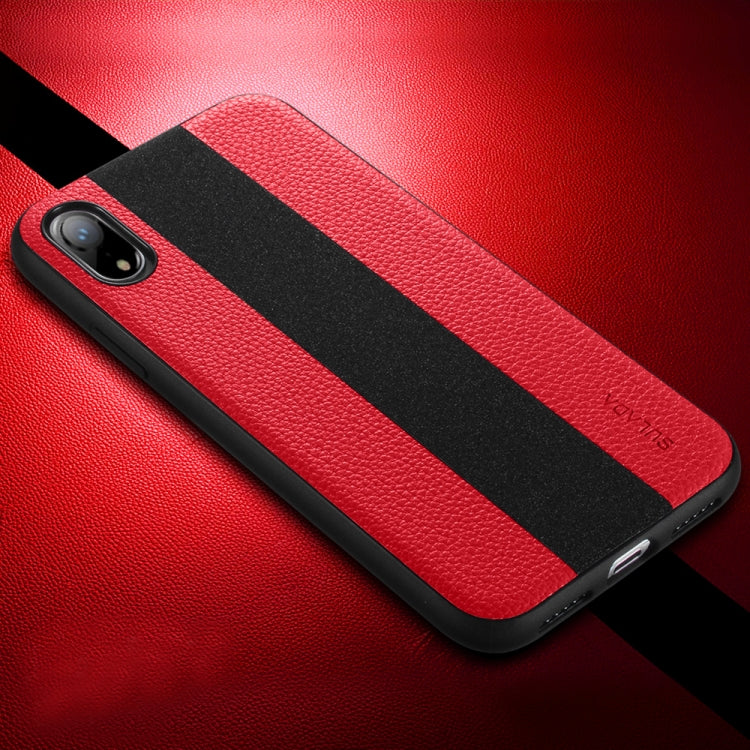 For iPhone XR SULADA Anti-slip TPU + Handmade Leather Case