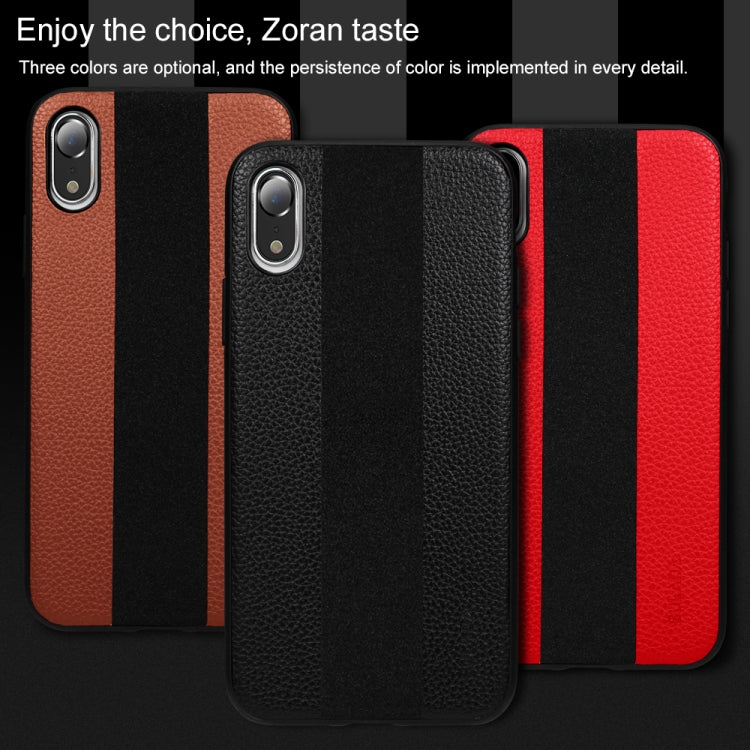For iPhone XR SULADA Anti-slip TPU + Handmade Leather Case