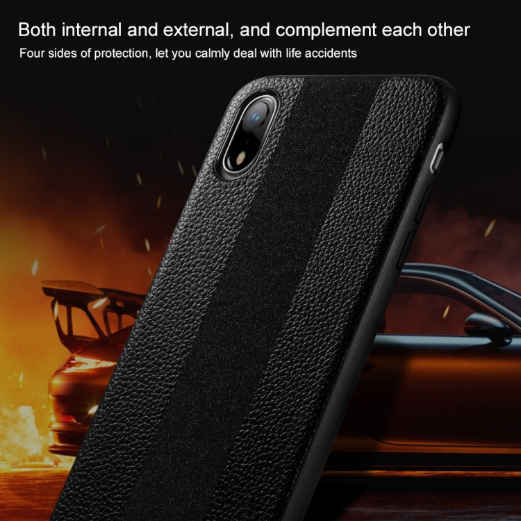 For iPhone XR SULADA Anti-slip TPU + Handmade Leather Case