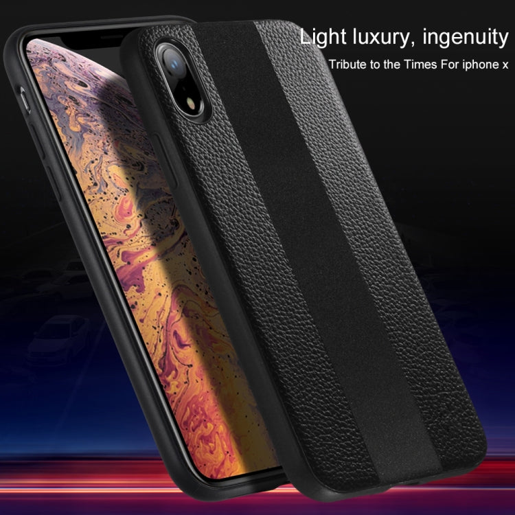 For iPhone XR SULADA Anti-slip TPU + Handmade Leather Case