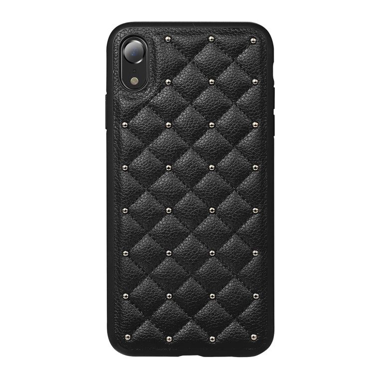 For iPhone XR SULADA Anti-slip TPU + Pasted Leather + Embedded Metal Rivets Case