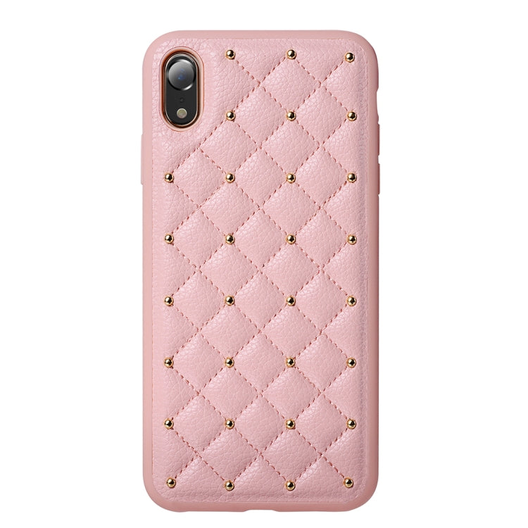 For iPhone XR SULADA Anti-slip TPU + Pasted Leather + Embedded Metal Rivets Case