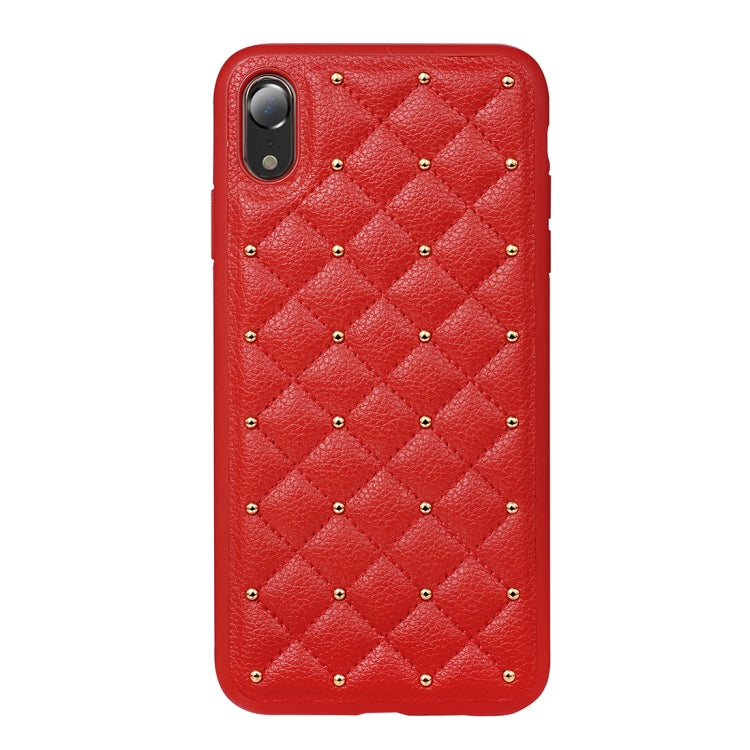 For iPhone XR SULADA Anti-slip TPU + Pasted Leather + Embedded Metal Rivets Case