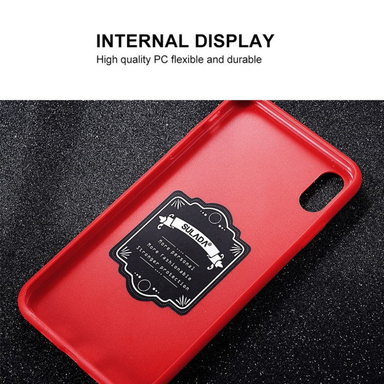 For iPhone XR SULADA Anti-slip TPU + Pasted Leather + Embedded Metal Rivets Case