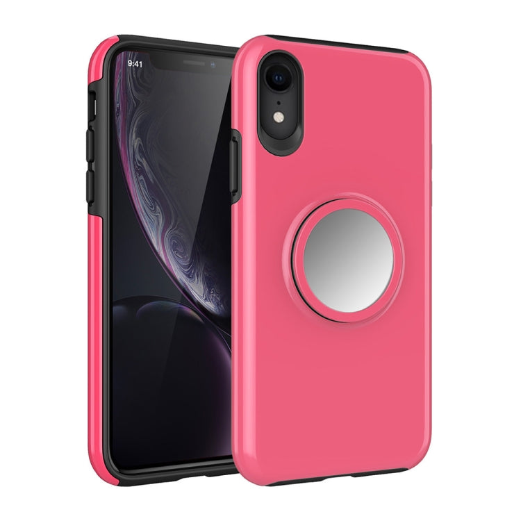 For iPhone XR Shockproof Airbag Mirror Case with Magnetic Holder