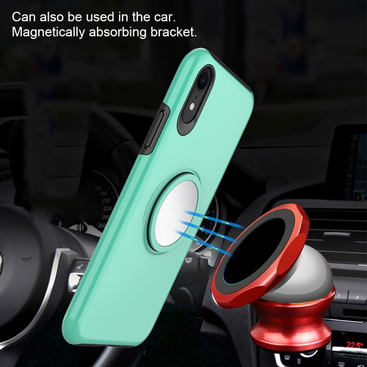 For iPhone XR Shockproof Airbag Mirror Case with Magnetic Holder