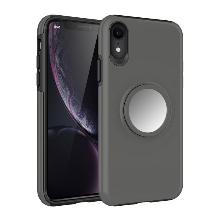 For iPhone XR Shockproof Airbag Mirror Case with Magnetic Holder