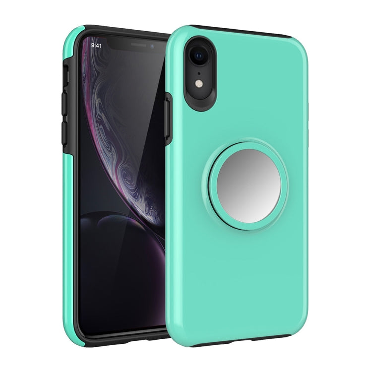 For iPhone XR Shockproof Airbag Mirror Case with Magnetic Holder