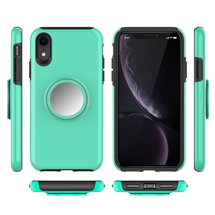For iPhone XR Shockproof Airbag Mirror Case with Magnetic Holder