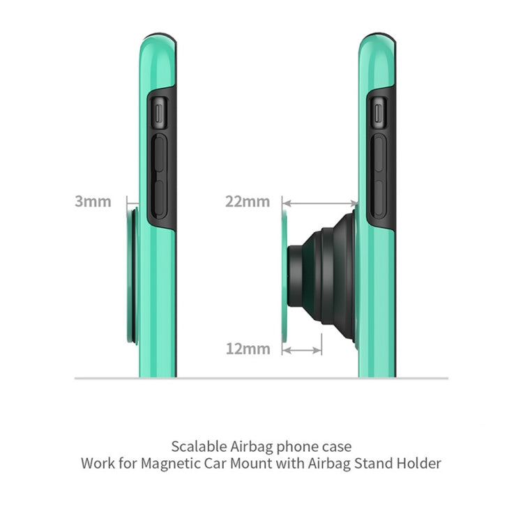 For iPhone XR Shockproof Airbag Mirror Case with Magnetic Holder